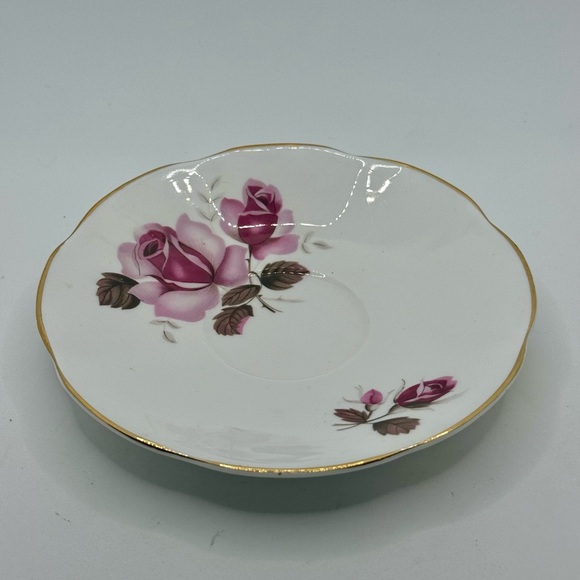 Vintage Royal Sutherland Teacup & Saucer Pink Rose Fine Bone China England - Picture 8 of 9